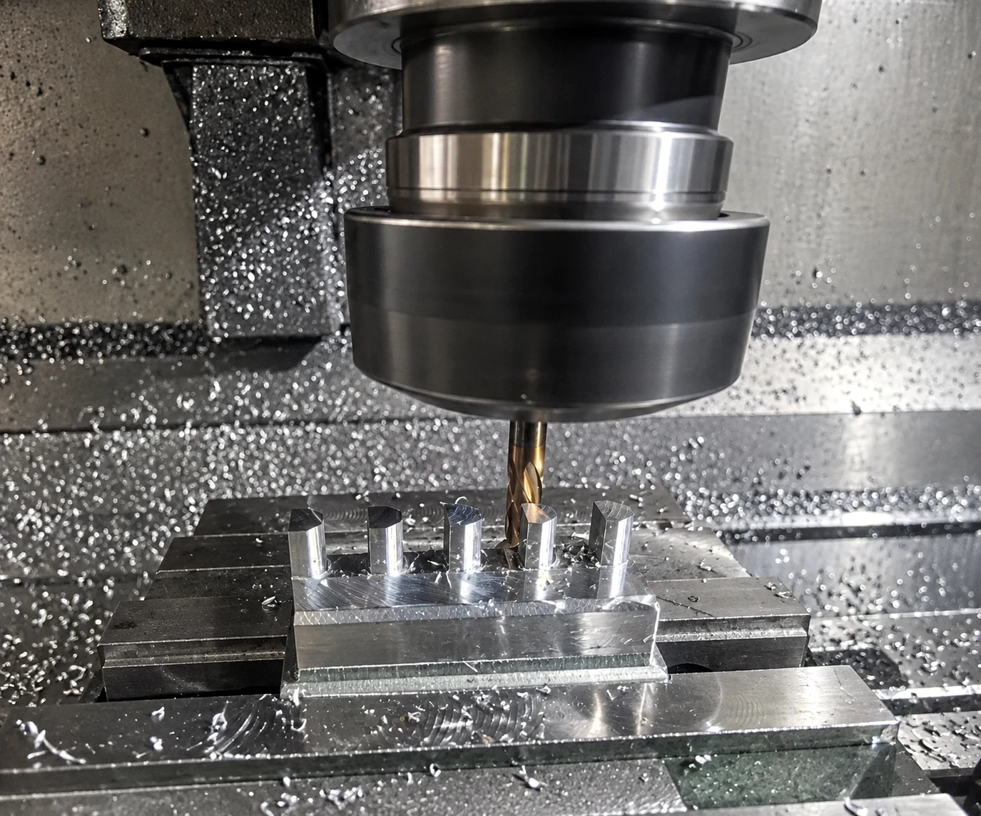 Usinagem CNC em processo